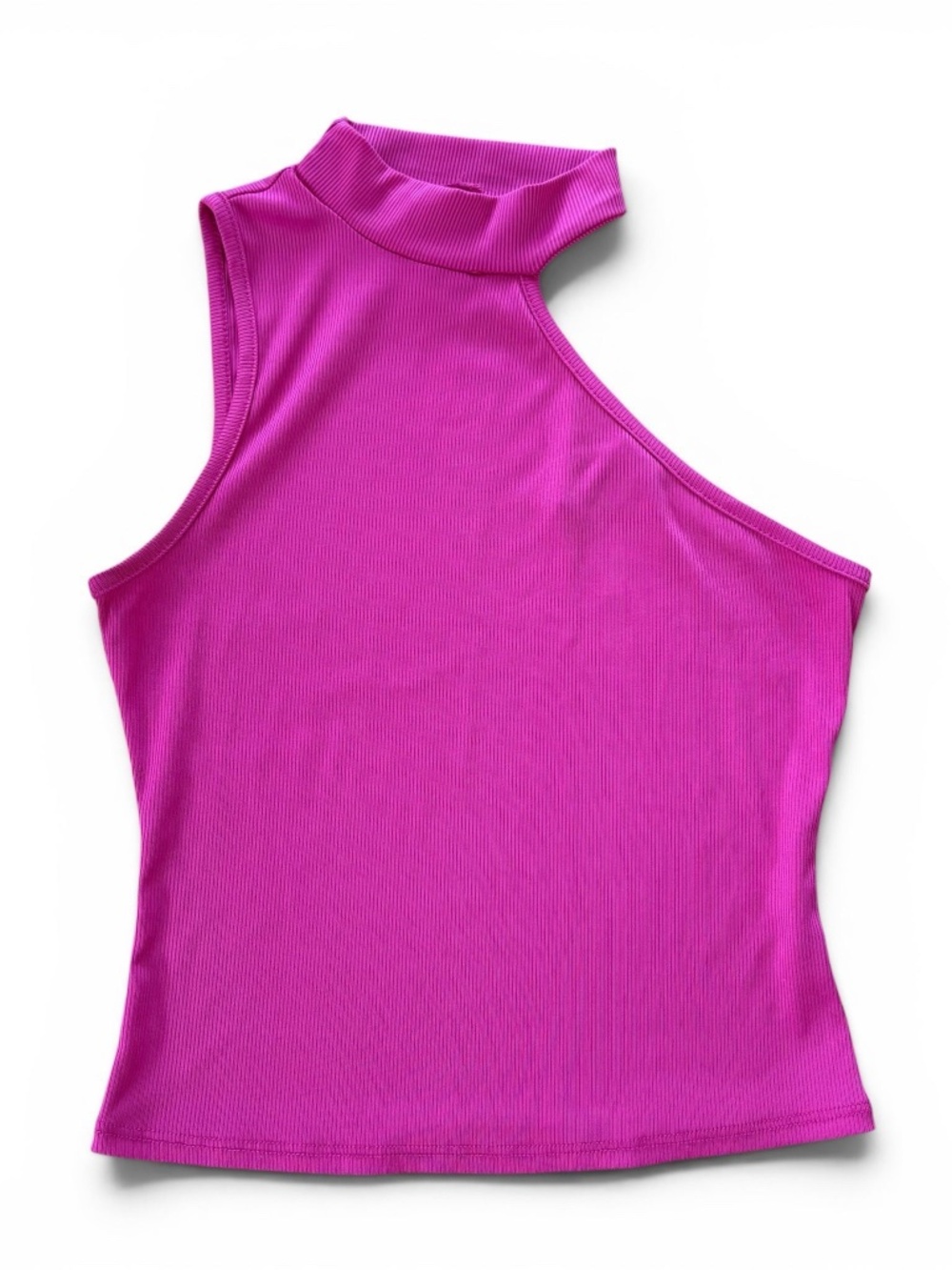 Y2K Vintage Hot Pink Asymmetrical One Shoulder Tank Top